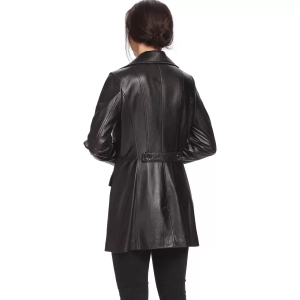 BGSD Women Caroline New Zealand Lambskin Leather Walking Coat Black SmallBGSD Women Caroline New Zealand Lambskin Leather Walking Coat Black Small