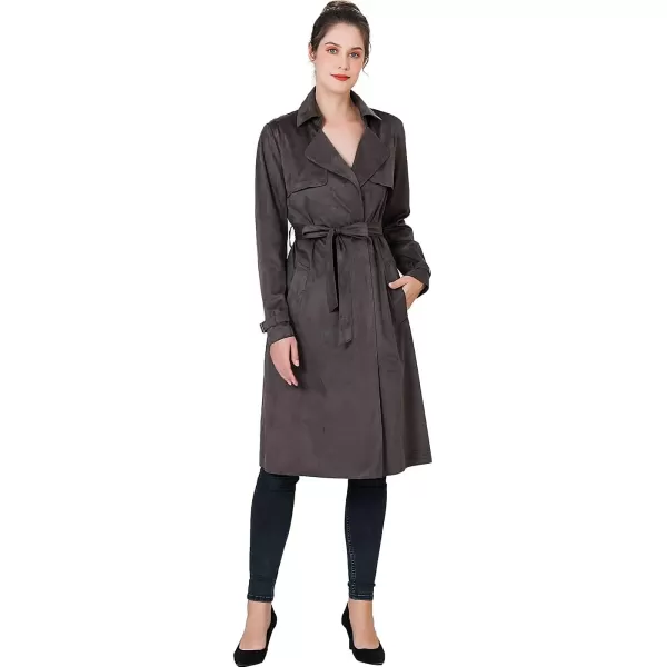 BGSD Women Charlotte Long Suede Trench Coat  Regular amp Plus SizeCoffee