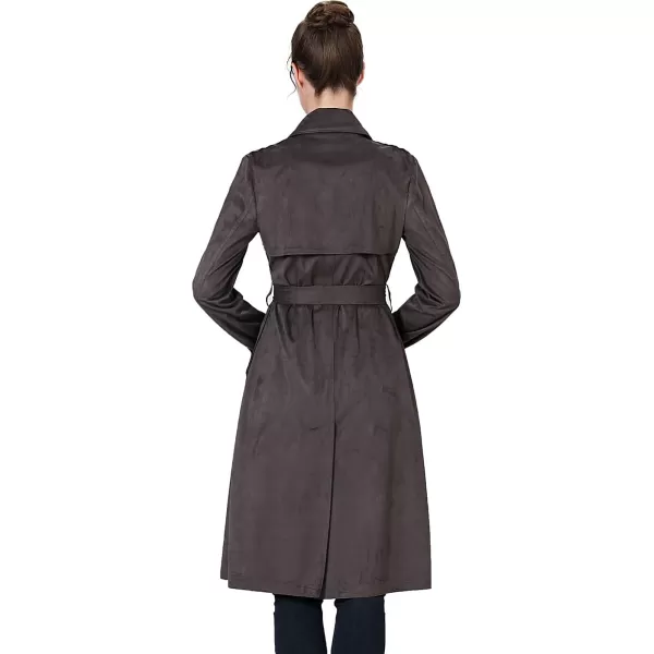 BGSD Women Charlotte Long Suede Trench Coat  Regular amp Plus SizeCoffee