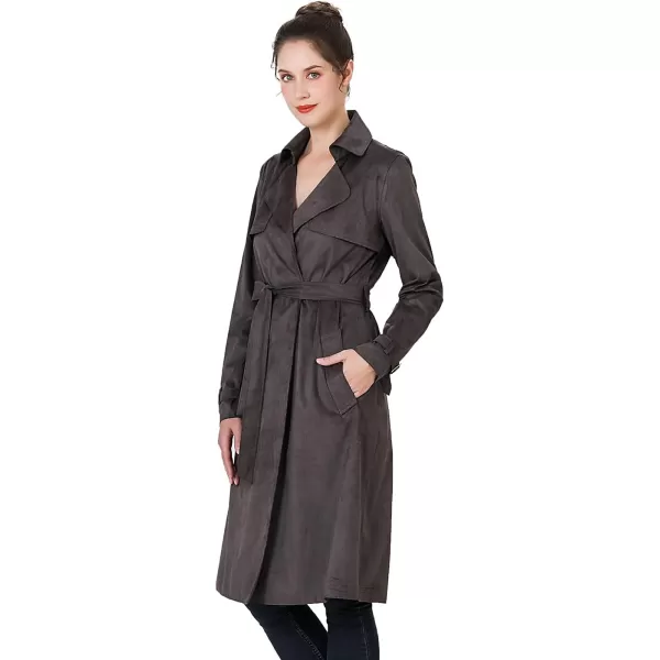 BGSD Women Charlotte Long Suede Trench Coat  Regular amp Plus SizeCoffee