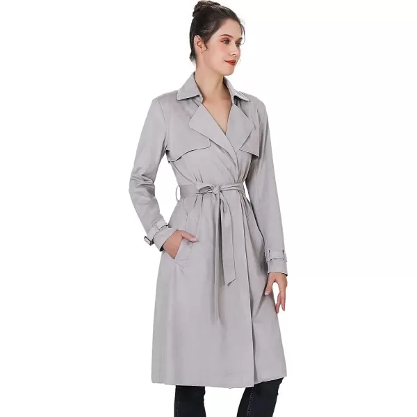 BGSD Women Charlotte Long Suede Trench Coat  Regular amp Plus SizeGray