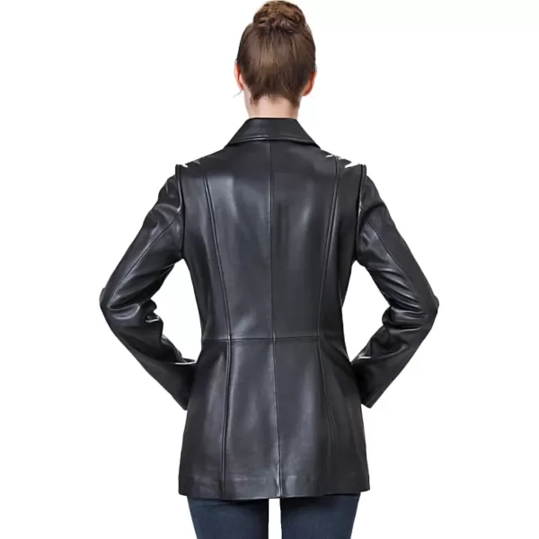 BGSD Women Dana Lambskin Leather Car Coat Regular amp Plus Size amp PetiteBlack