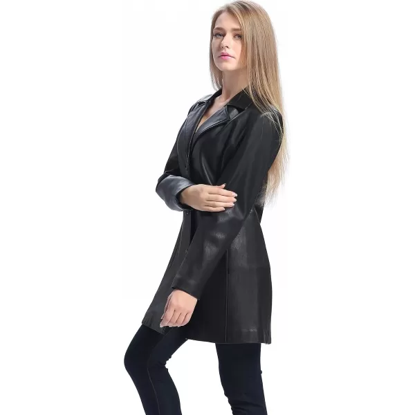 BGSD Women Danielle Lambskin Leather Walking Coat Regular amp Plus Size amp PetiteBlack