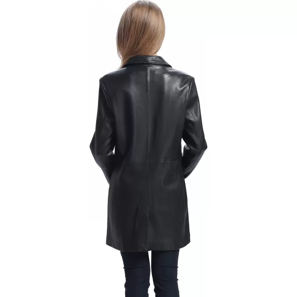 BGSD Women Danielle Lambskin Leather Walking Coat Regular amp Plus Size amp PetiteBlack