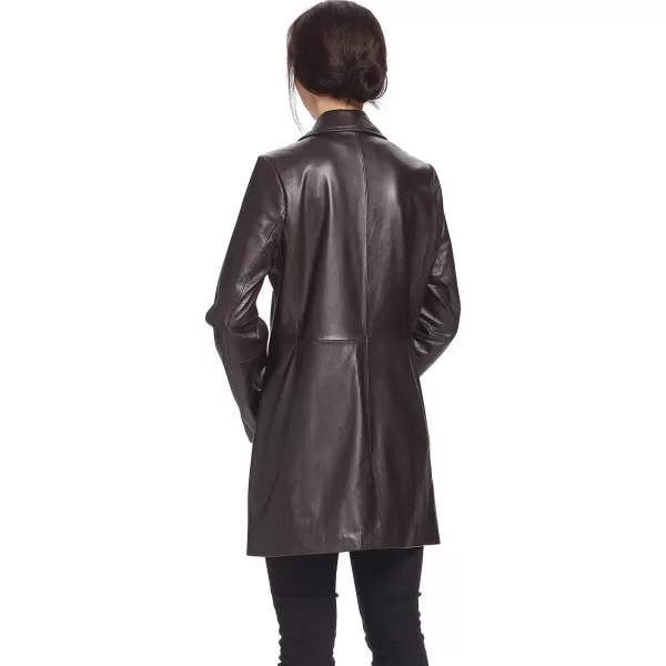 BGSD Women Danielle Lambskin Leather Walking Coat Regular amp Plus Size amp PetiteBrown