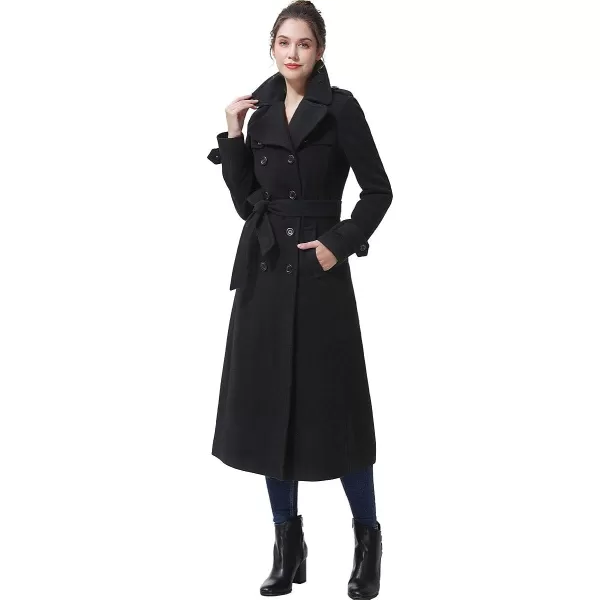 BGSD Women Dee Full Length Long Wool Trench Coat Regular amp Plus Size amp PetiteBlack