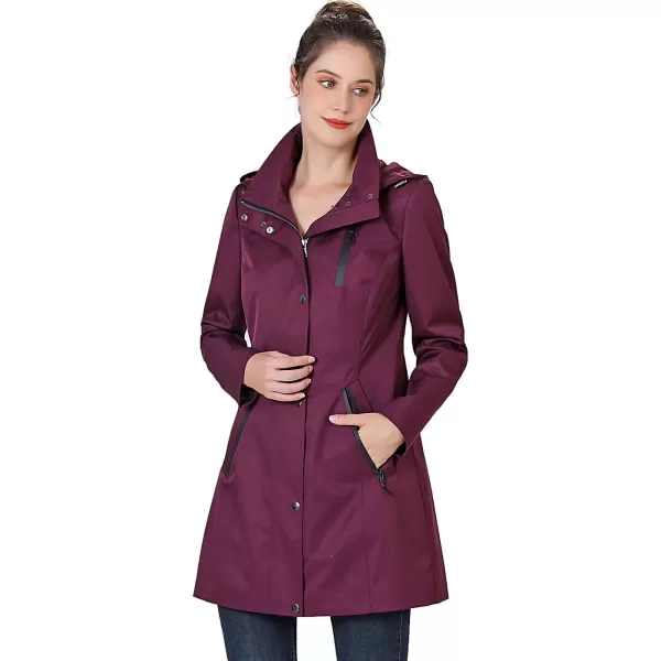 BGSD Women Easton Waterproof Hooded Anorak Rain Jacket  Regular amp Plus SizeGrape Wine