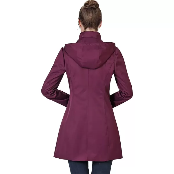 BGSD Women Easton Waterproof Hooded Anorak Rain Jacket  Regular amp Plus SizeGrape Wine