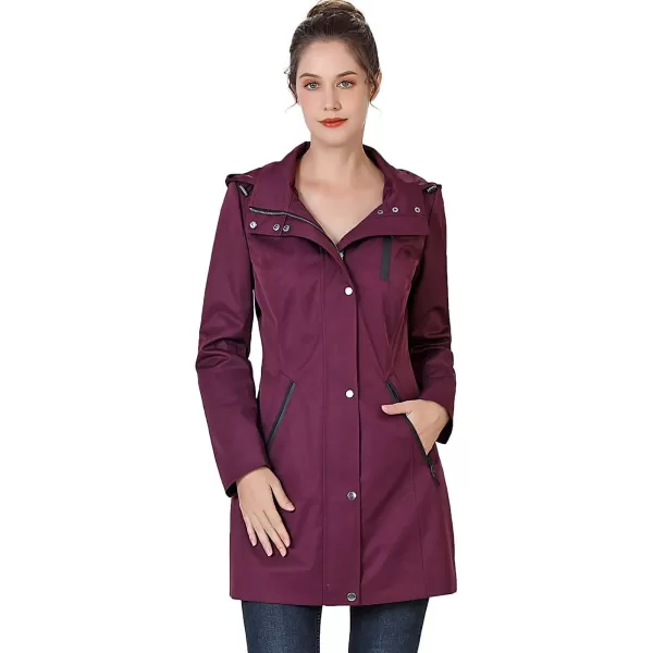 BGSD Women Easton Waterproof Hooded Anorak Rain Jacket  Regular amp Plus SizeGrape Wine