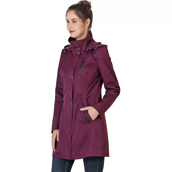 BGSD Women Easton Waterproof Hooded Anorak Rain Jacket  Regular amp Plus SizeGrape Wine