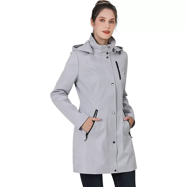 BGSD Women Easton Waterproof Hooded Anorak Rain Jacket  Regular amp Plus SizeGray