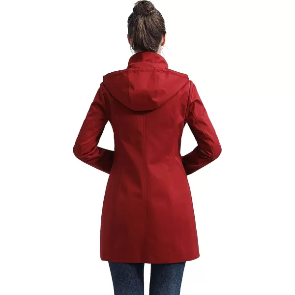 BGSD Women Easton Waterproof Hooded Anorak Rain Jacket  Regular amp Plus SizeRed