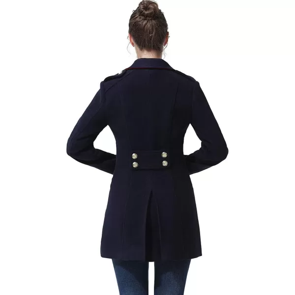 BGSD Women Ele Color Block Wool Pea Coat Regular amp Plus Size amp PetiteRedNavy