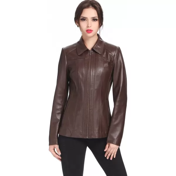 BGSD Women Ellen Lambskin Leather Jacket Regular amp Plus Size amp PetiteEspresso