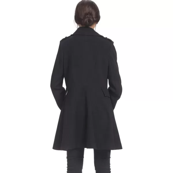 BGSD Women Emma Fit amp Flare Wool Pea CoatBlack