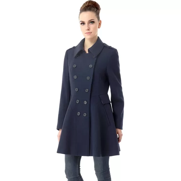 BGSD Women Emma Fit amp Flare Wool Pea CoatNavy