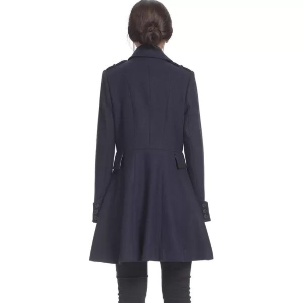 BGSD Women Emma Fit amp Flare Wool Pea CoatNavy