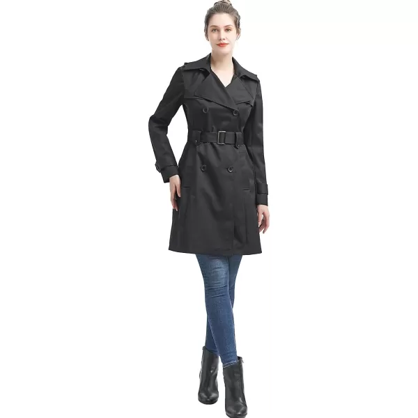 BGSD Women Emma Waterproof Hooded Trench Coat  Regular amp Plus SizeBlack