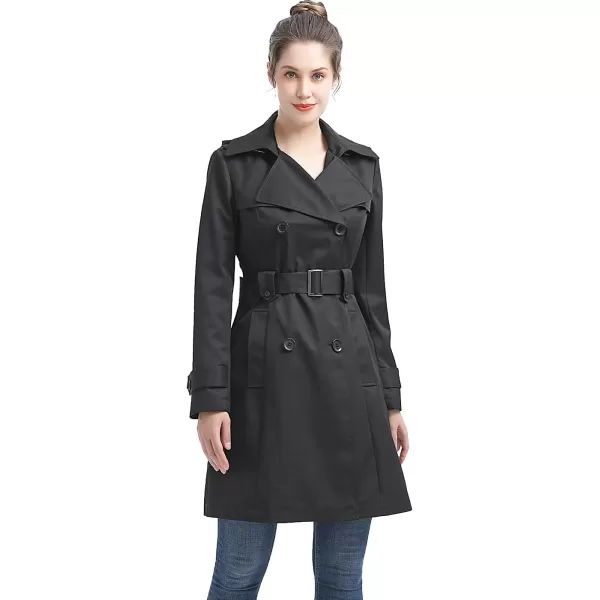 BGSD Women Emma Waterproof Hooded Trench Coat  Regular amp Plus SizeBlack