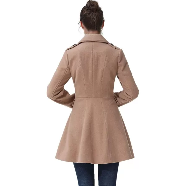 BGSD Women Emy Fit amp Flare Wool Pea Coat Regular amp Plus Size amp PetiteCamel