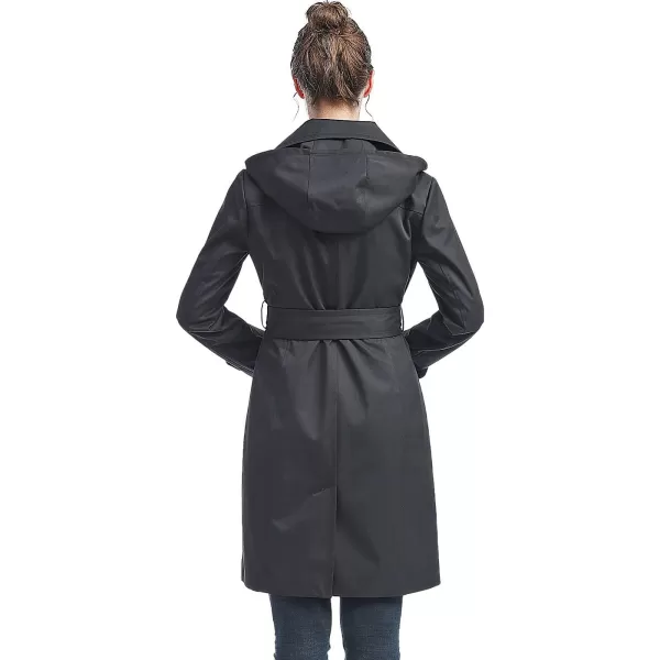 BGSD Women Eva Waterproof Hooded Trench Coat  Regular amp Plus SizeBlack