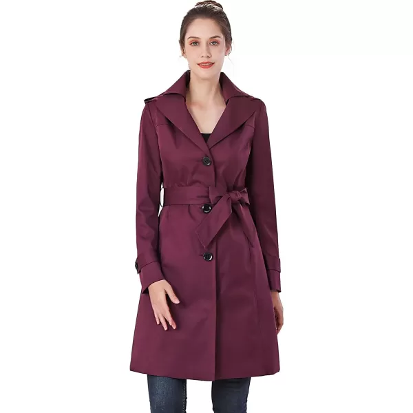 BGSD Women Eva Waterproof Hooded Trench Coat  Regular amp Plus SizeGrape Wine