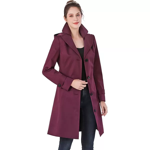 BGSD Women Eva Waterproof Hooded Trench Coat  Regular amp Plus SizeGrape Wine