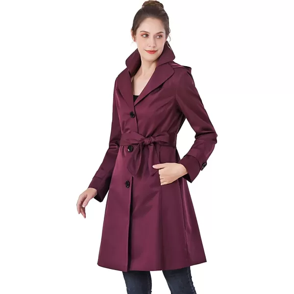 BGSD Women Eva Waterproof Hooded Trench Coat  Regular amp Plus SizeGrape Wine