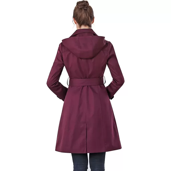 BGSD Women Eva Waterproof Hooded Trench Coat  Regular amp Plus SizeGrape Wine