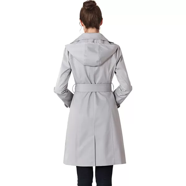 BGSD Women Eva Waterproof Hooded Trench Coat  Regular amp Plus SizeGray