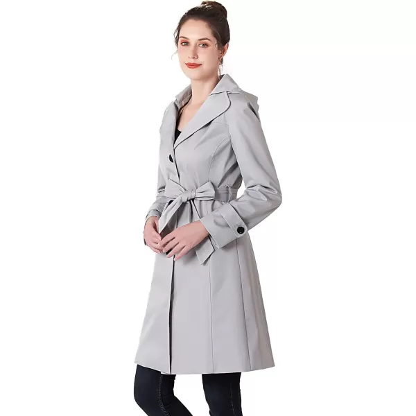 BGSD Women Eva Waterproof Hooded Trench Coat  Regular amp Plus SizeGray