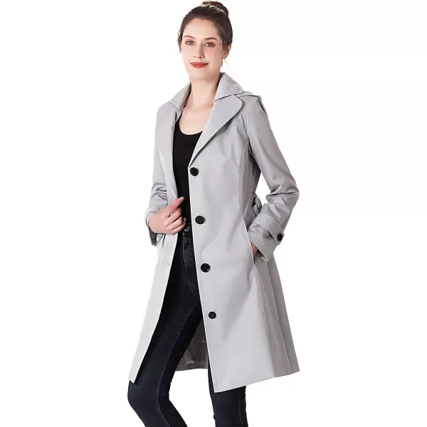 BGSD Women Eva Waterproof Hooded Trench Coat  Regular amp Plus SizeGray