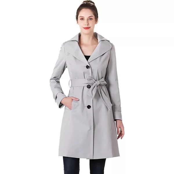 BGSD Women Eva Waterproof Hooded Trench Coat  Regular amp Plus SizeGray