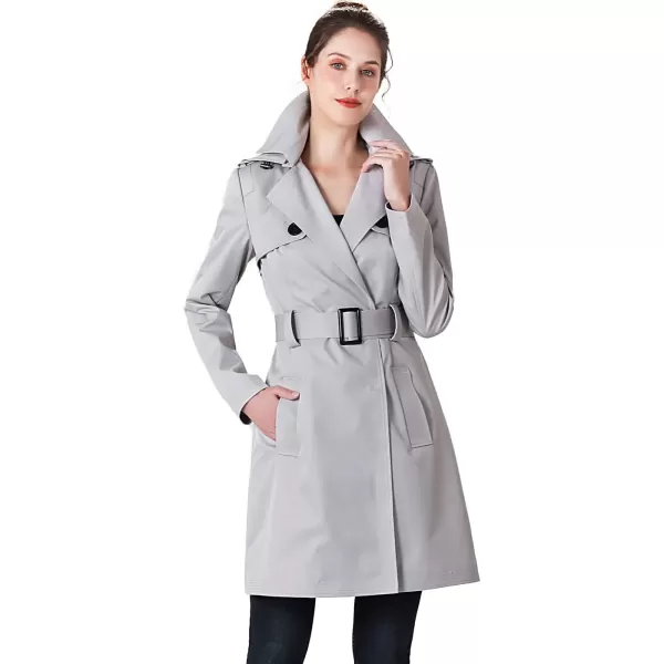 BGSD Women Gabby Waterproof Hooded Trench Coat  Regular amp Plus SizeGray