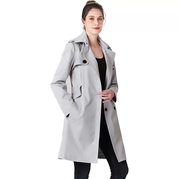 BGSD Women Gabby Waterproof Hooded Trench Coat  Regular amp Plus SizeGray