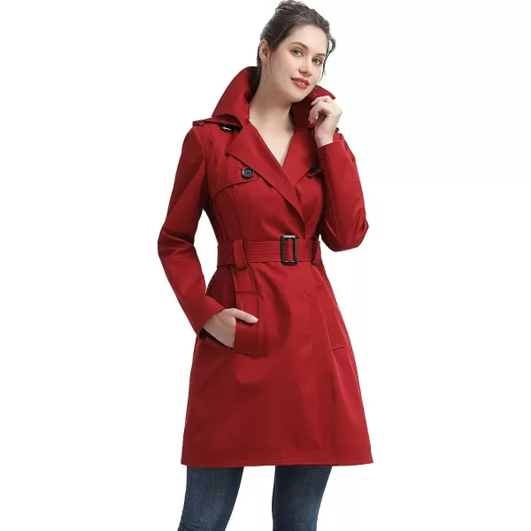 BGSD Women Gabby Waterproof Hooded Trench Coat  Regular amp Plus SizeRed