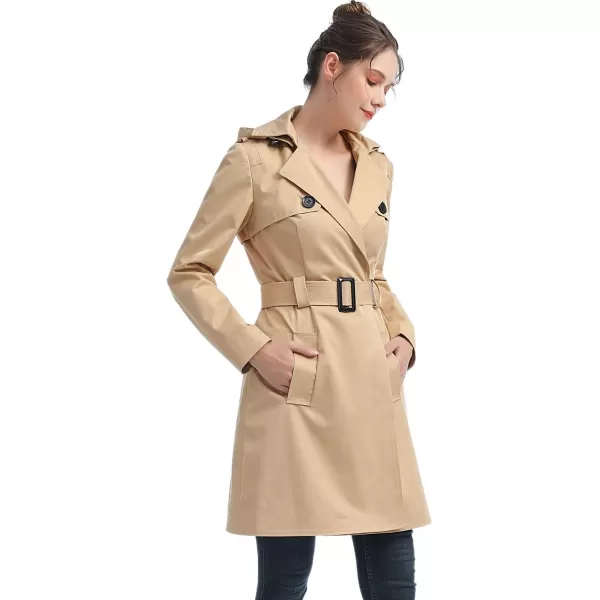 BGSD Women Gabby Waterproof Hooded Trench Coat  Regular amp Plus SizeTan