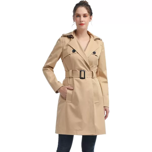 BGSD Women Gabby Waterproof Hooded Trench Coat  Regular amp Plus SizeTan