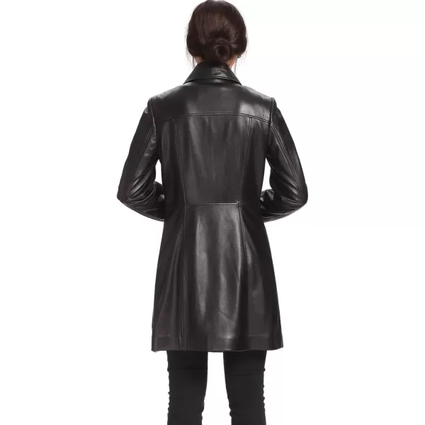 BGSD Women Ginger New Zealand Lambskin Leather CoatBlack