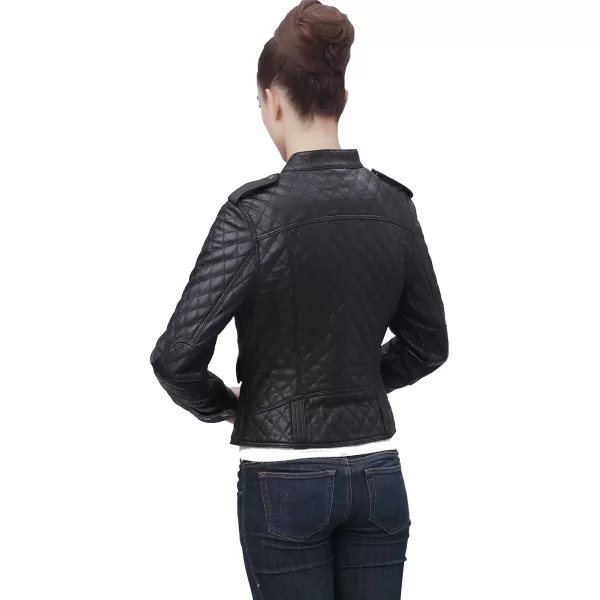 BGSD Women Hanna Quilted Lambskin Leather JacketBlack