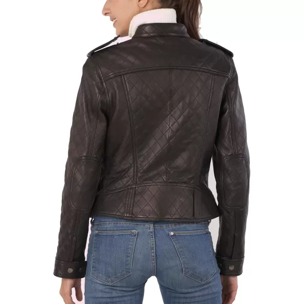 BGSD Women Hanna Quilted Lambskin Leather JacketBlack