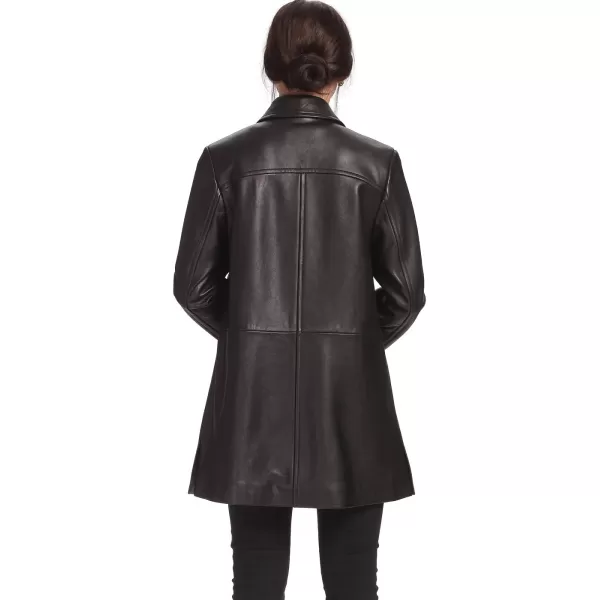 BGSD Women Hannah Lambskin Leather ALine Coat Regular amp Plus Size amp PetiteBlack