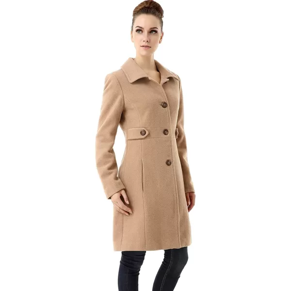 BGSD Women Heather Wool Walking Coat Regular amp Plus Size amp PetiteCamel