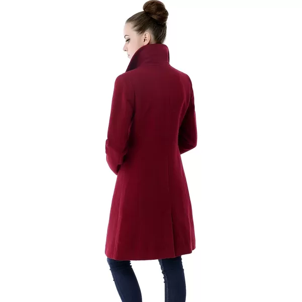 BGSD Women Heather Wool Walking Coat Regular amp Plus Size amp PetiteWine