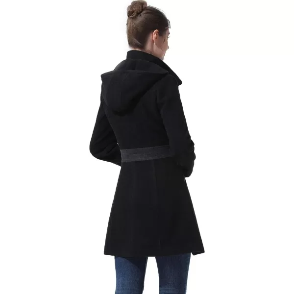 BGSD Women Ivy Hooded Color Block Wool Coat Regular amp Plus Size amp PetiteBlackGray