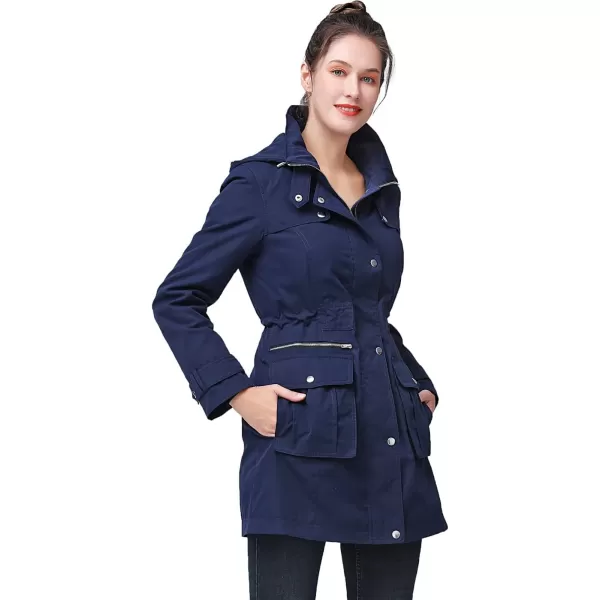 BGSD Women Jamie Waterproof Insulated Hooded Rain Jacket Parka Coat  Regular amp Plus SizeNavy