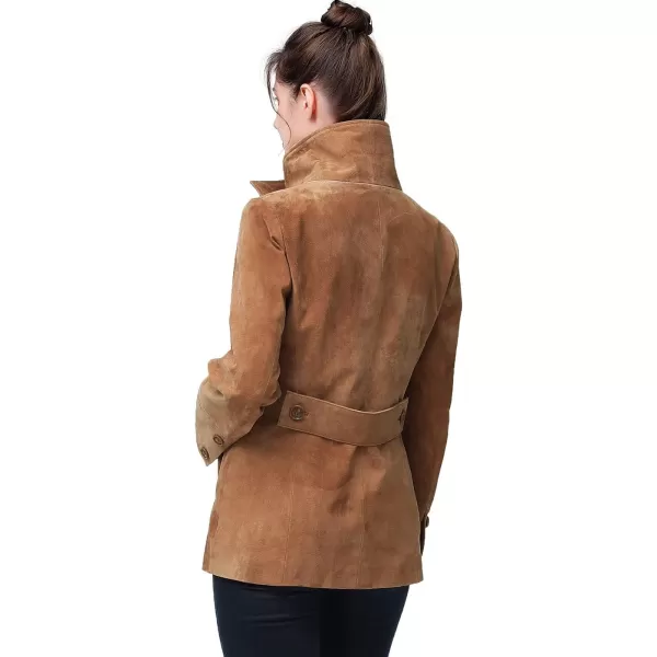 BGSD Women Jane Suede Leather Jacket Regular amp Plus Size amp PetiteCaramel