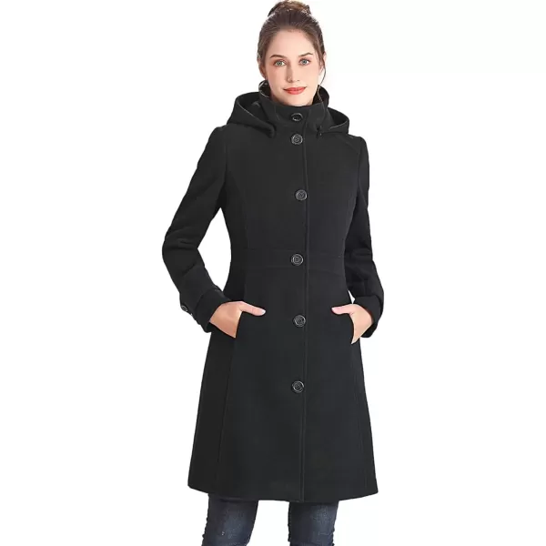 BGSD Women Jem StandCollar Wool Coat Regular amp Plus Size amp PetiteBlack