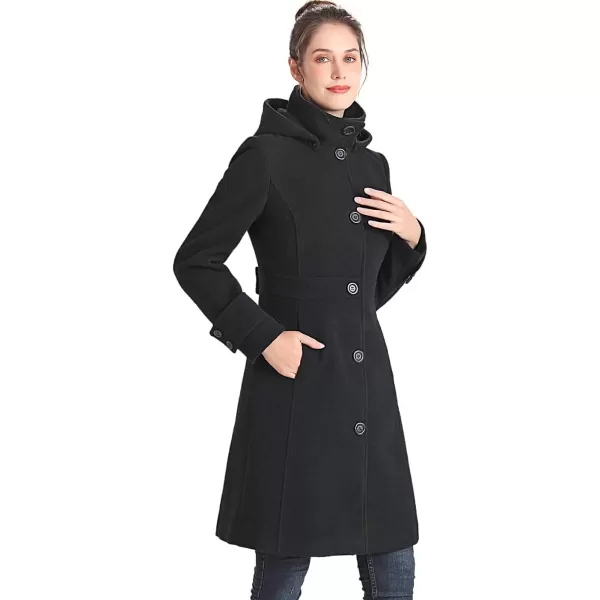 BGSD Women Jem StandCollar Wool Coat Regular amp Plus Size amp PetiteBlack