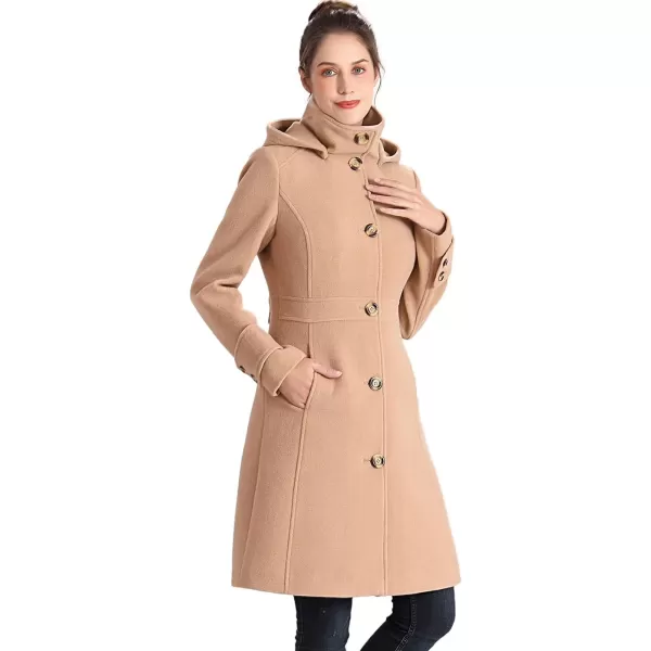 BGSD Women Jem StandCollar Wool Coat Regular amp Plus Size amp PetiteCamel